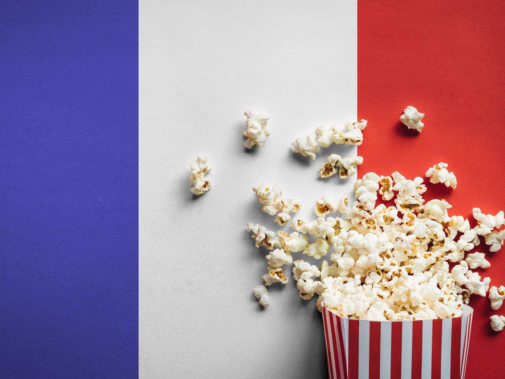 spilled popcorn on french flag