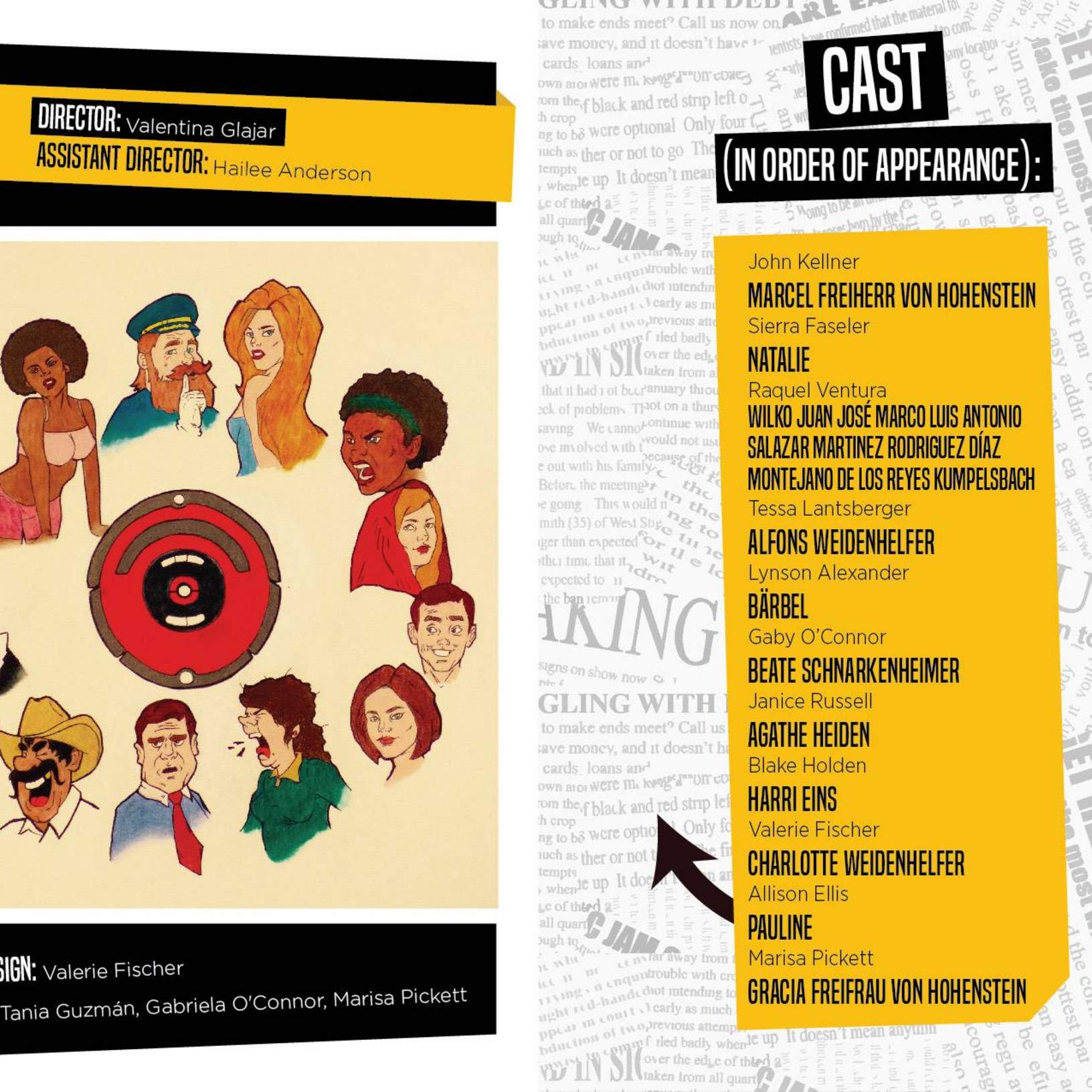 Playbill cover page and cast list