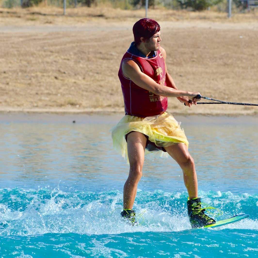 Water Ski player skiing behind boat 1