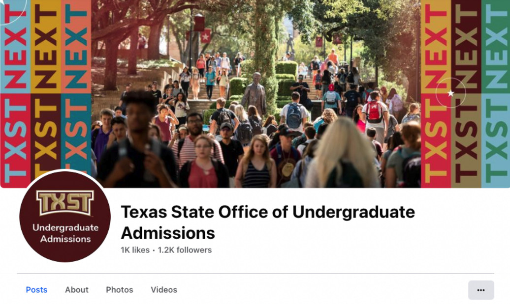 Texas State University Undergrad Admissions Facebook Page Header
