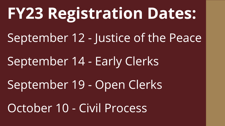 FY23 Registration Dates