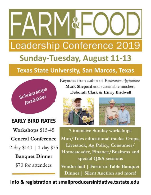 Flyer for the Farm & Food Leadership Conference 2019