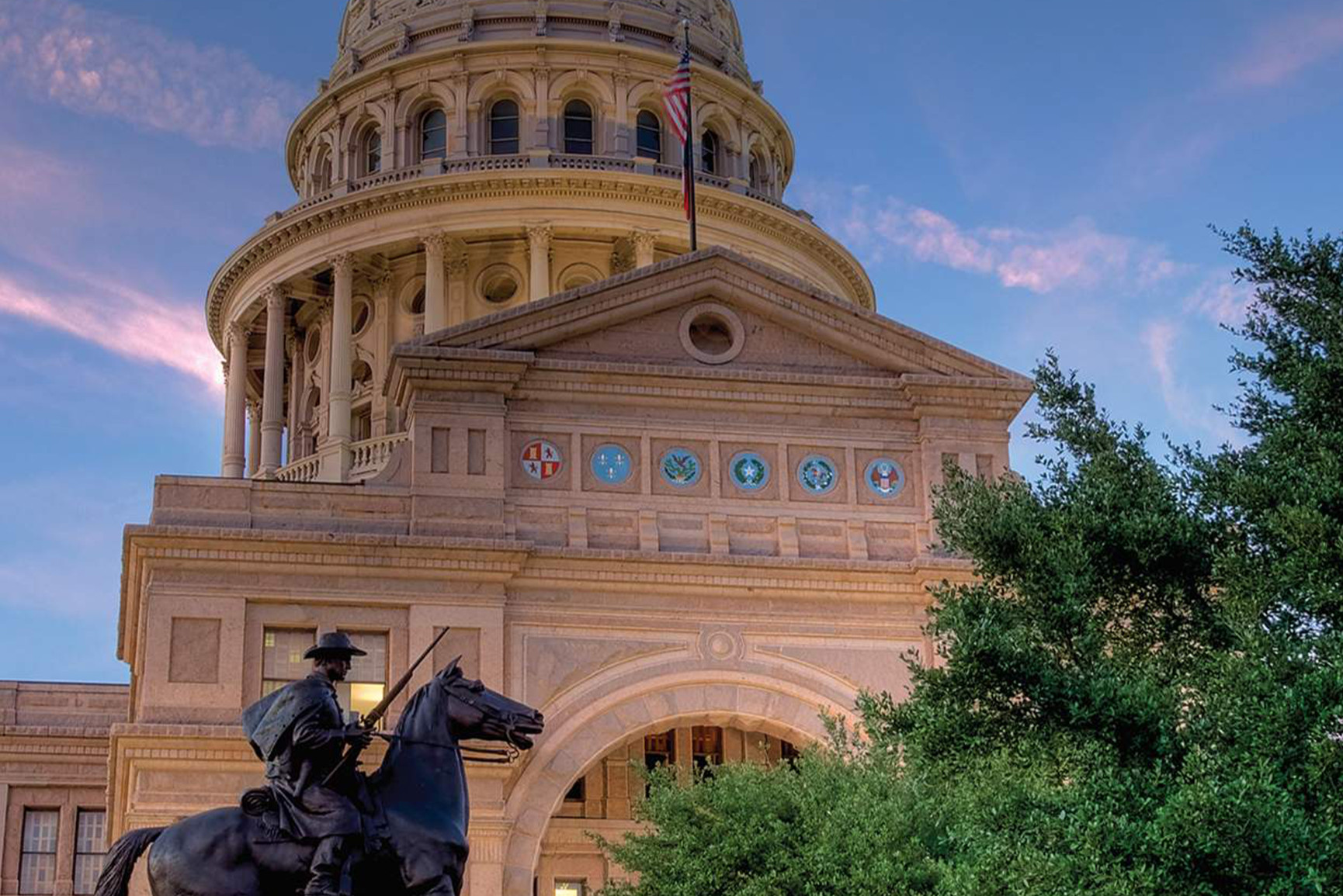 Texas Capitol Building at dusk