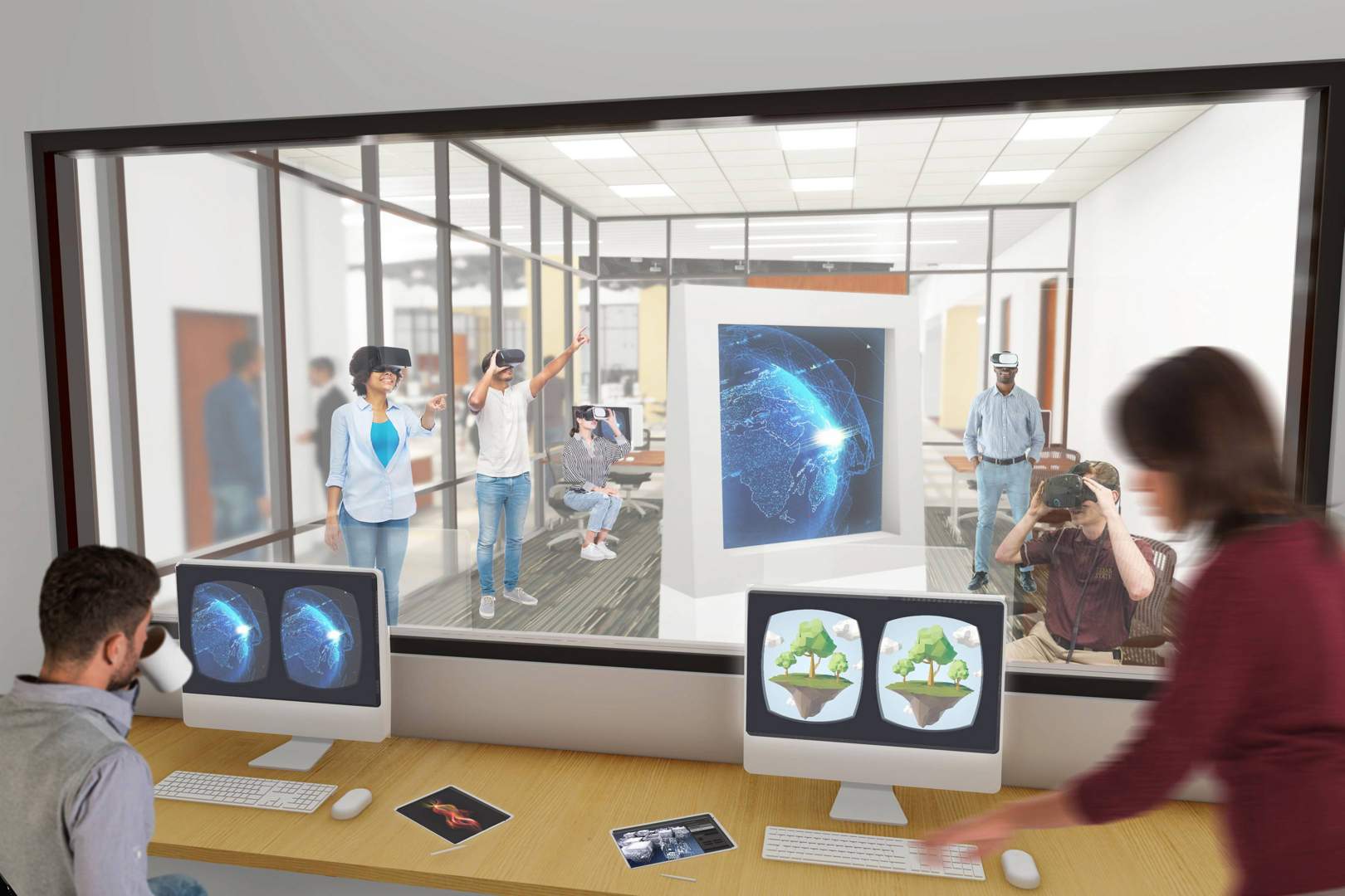 Rendering of people in Virtual Reality Lab