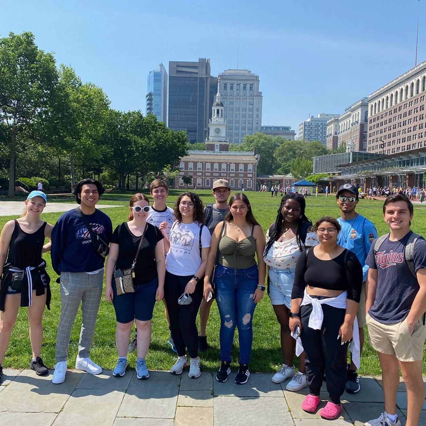 group of student outside Independence Hall