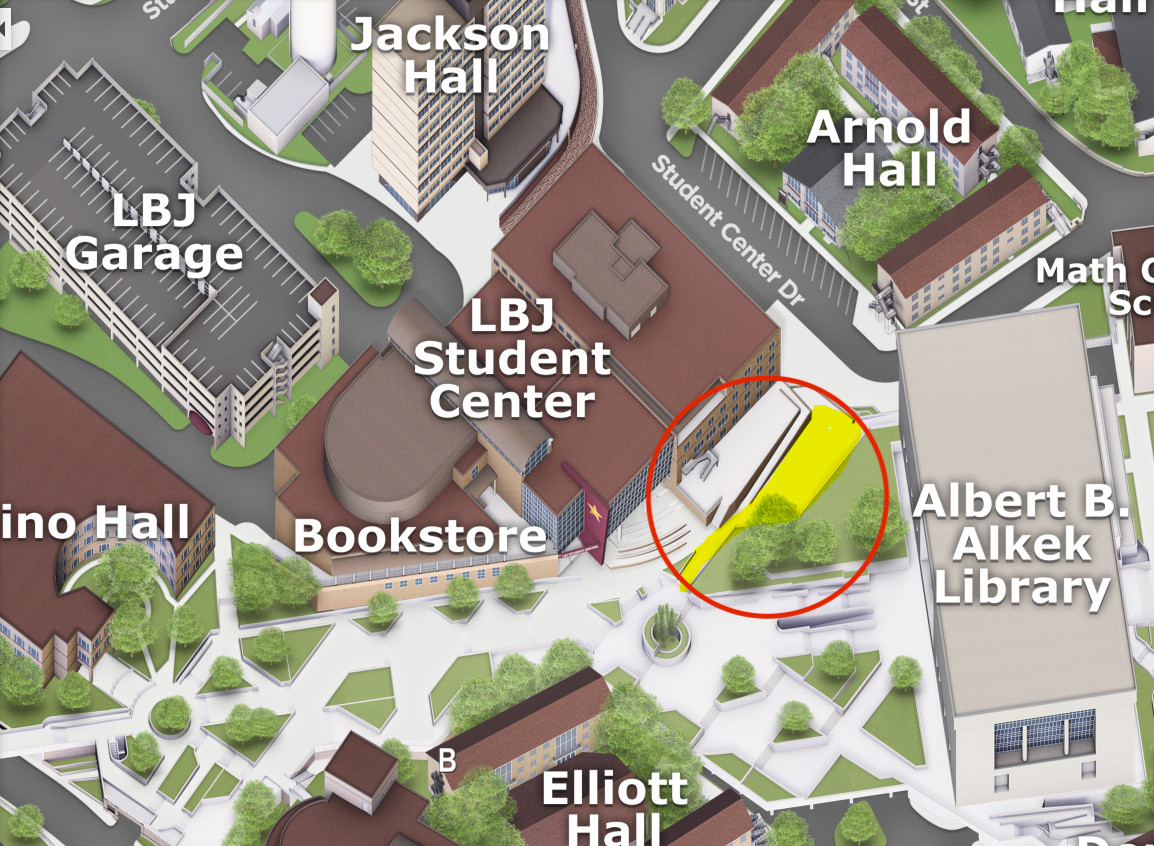 Map location of Take Back The Night event space.
