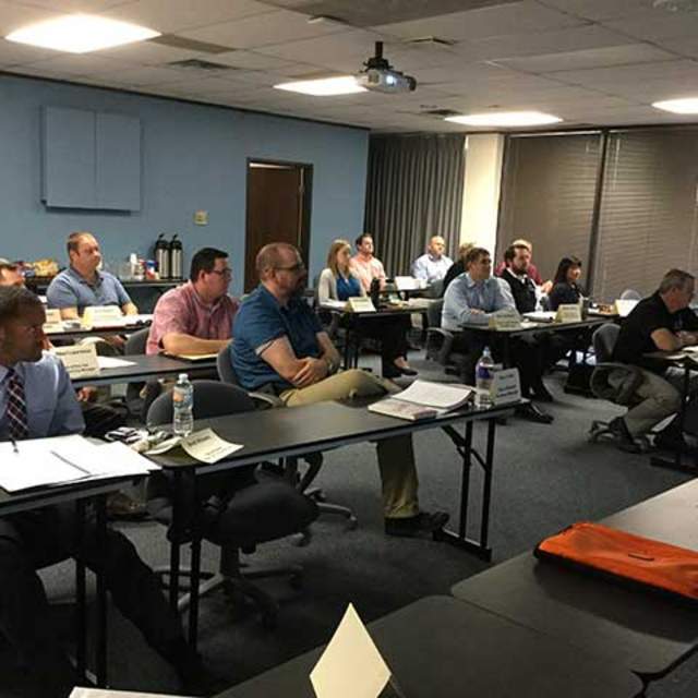 Participants in the Texas CPM Program attend class at the North Central Texas Council of Governments located in Arlington Texas.