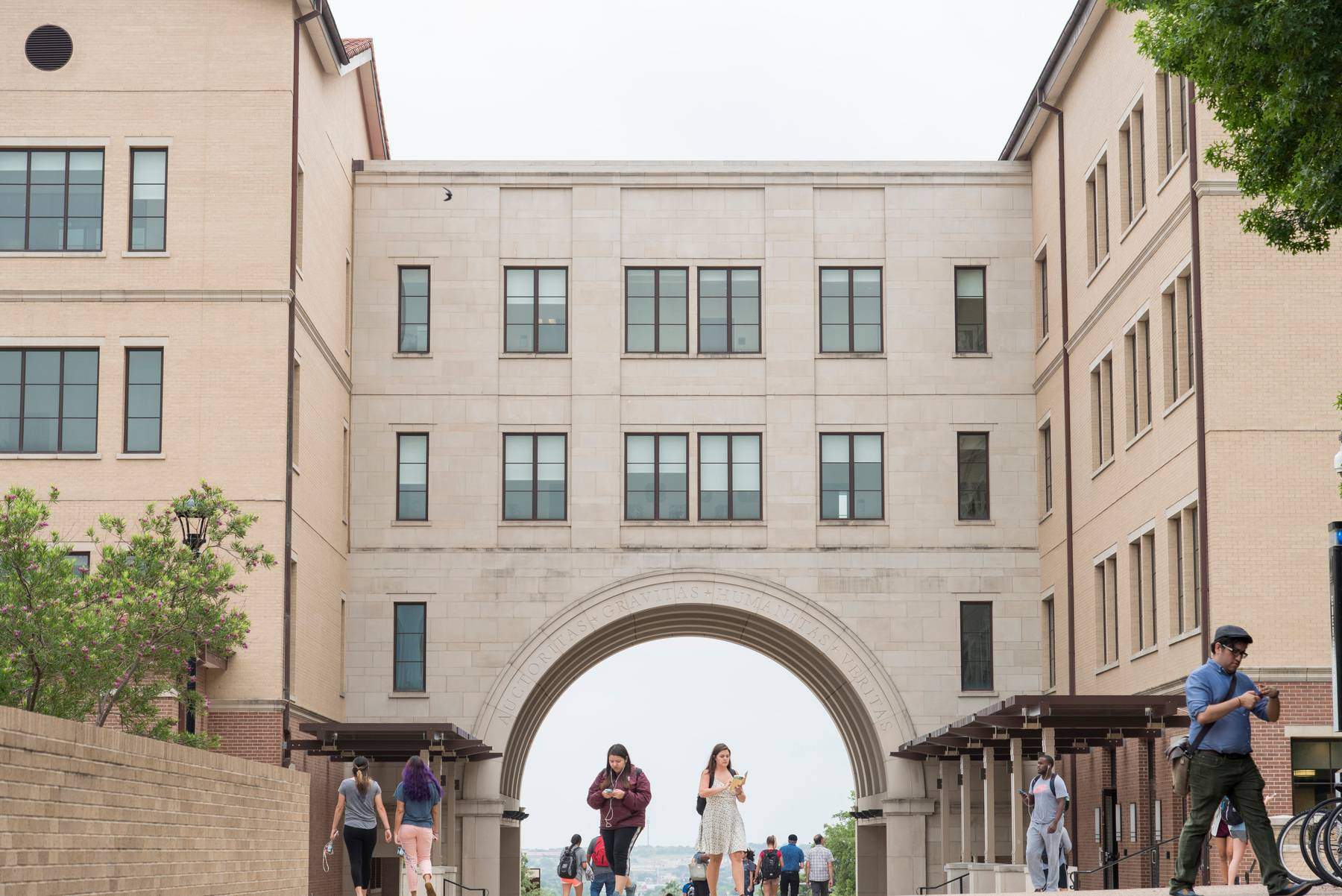 Arch of the University Academic Center in San Marcos, TX.