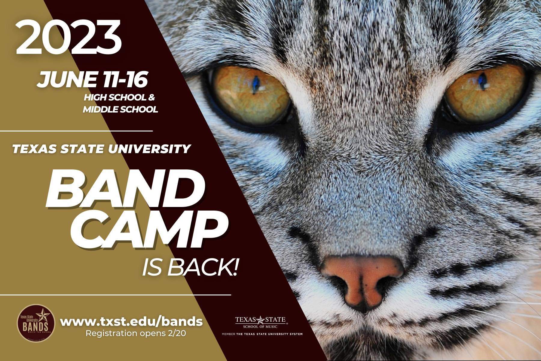 2023 Band camp Poster with a Bobcat
