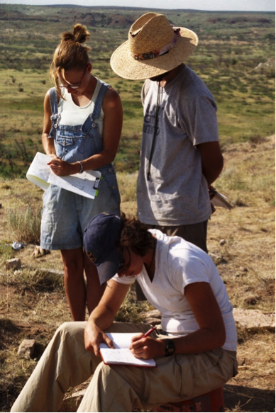 Students study in the field