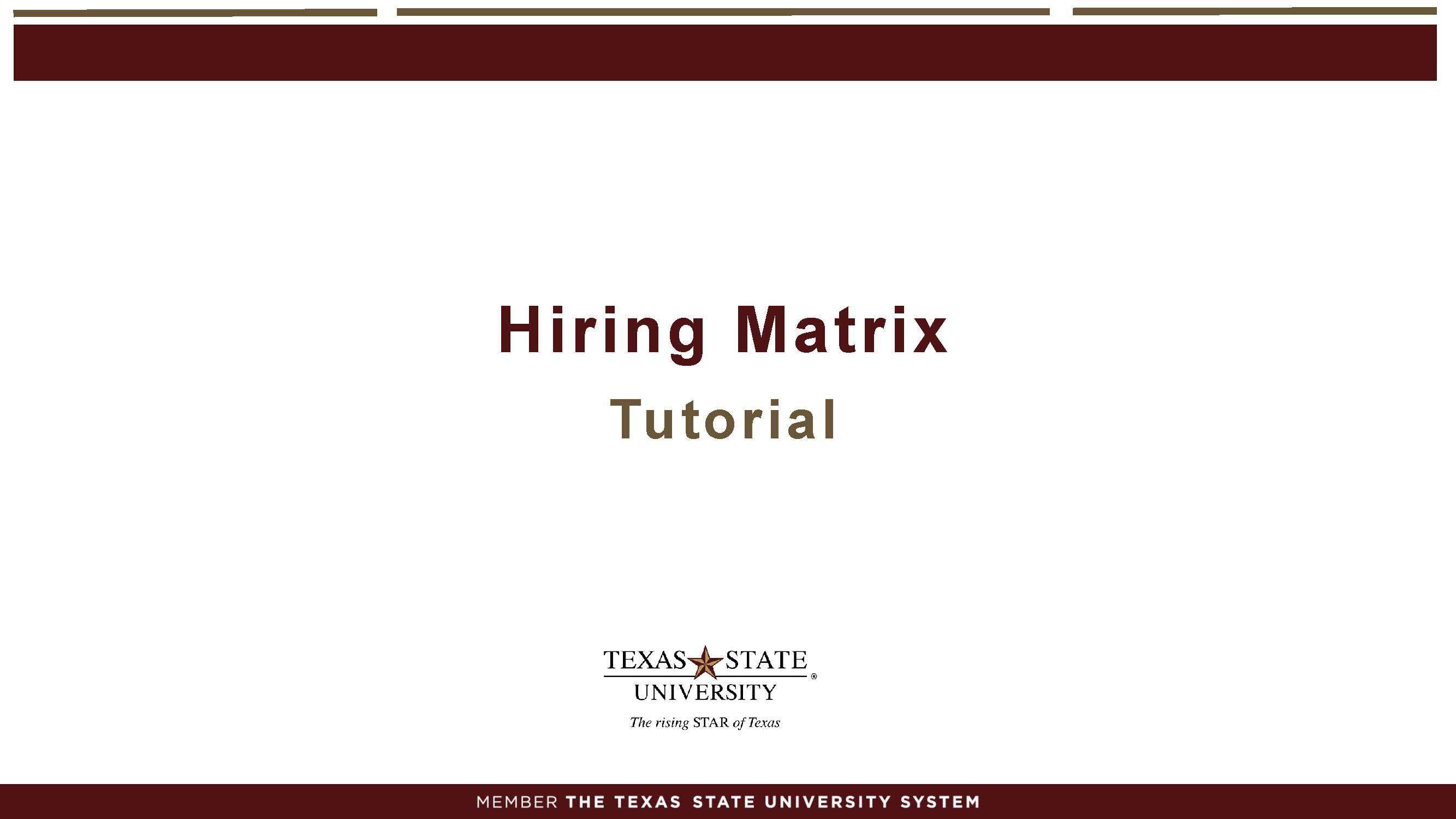 hiring matrix tutorial power point