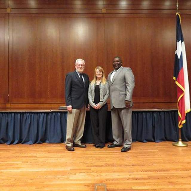 Don Moore (far left), Director of the Sam Houston State University offered in the City of Huston, Texas with graduates of the City of Houston CPM Program.