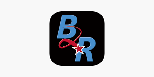 Letters B and R joined together by a red 2