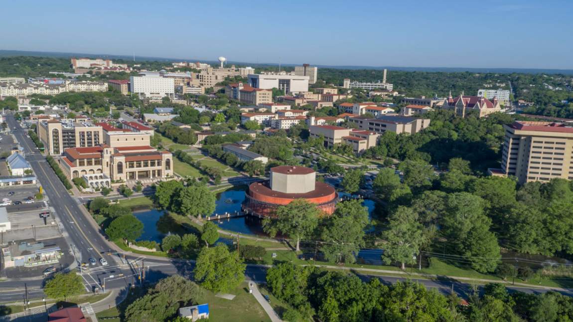 Image of TXST campus from a distance