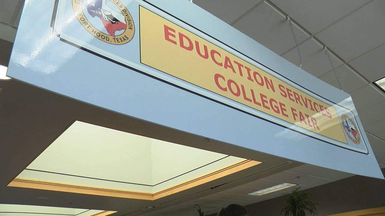 Sign says: Education Services College Fair