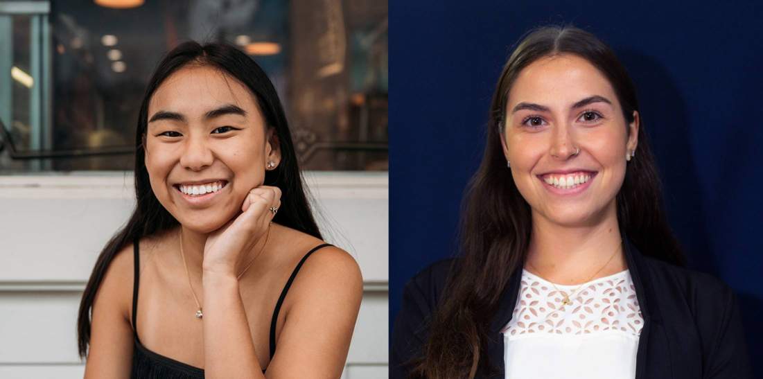 composite of two young women's headshots