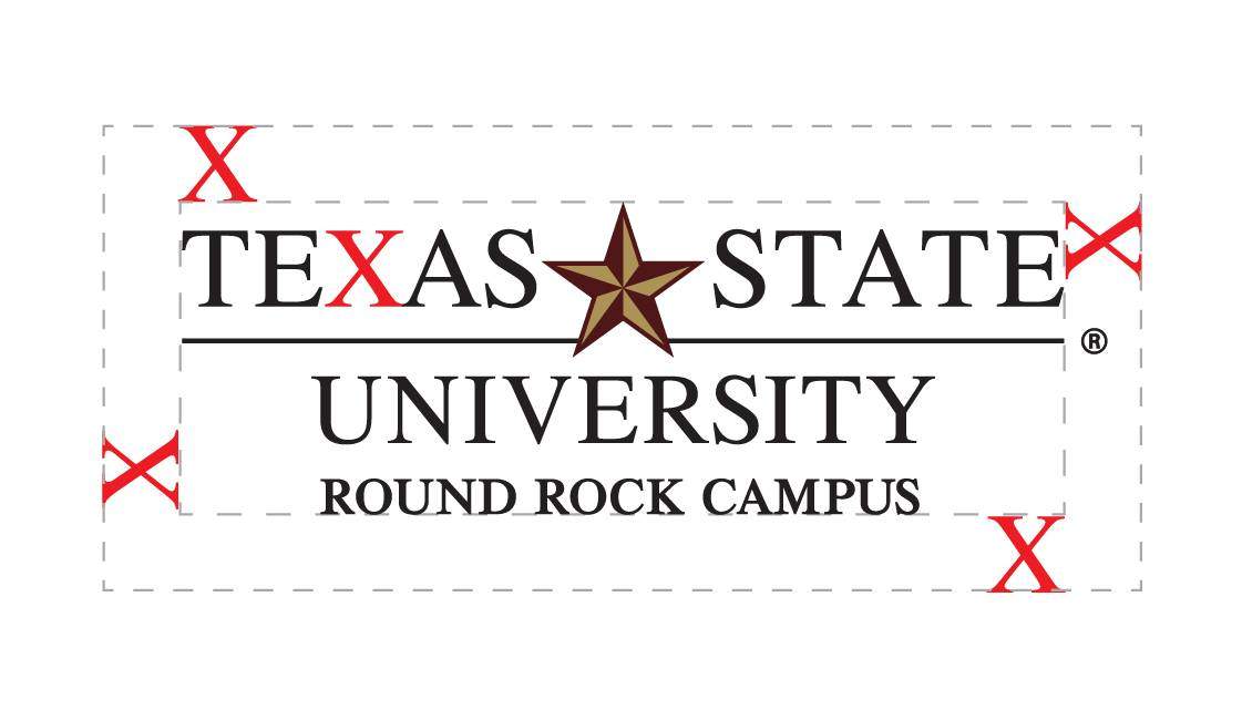 Round Rock logo with x-height clear space
