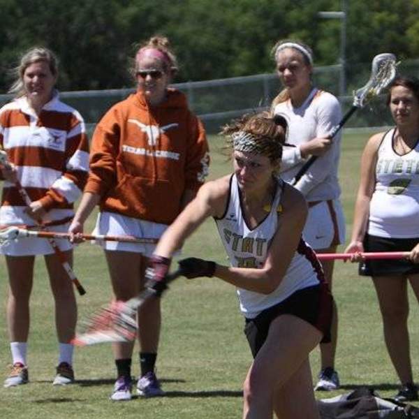 Player practicing a lacrosse shot