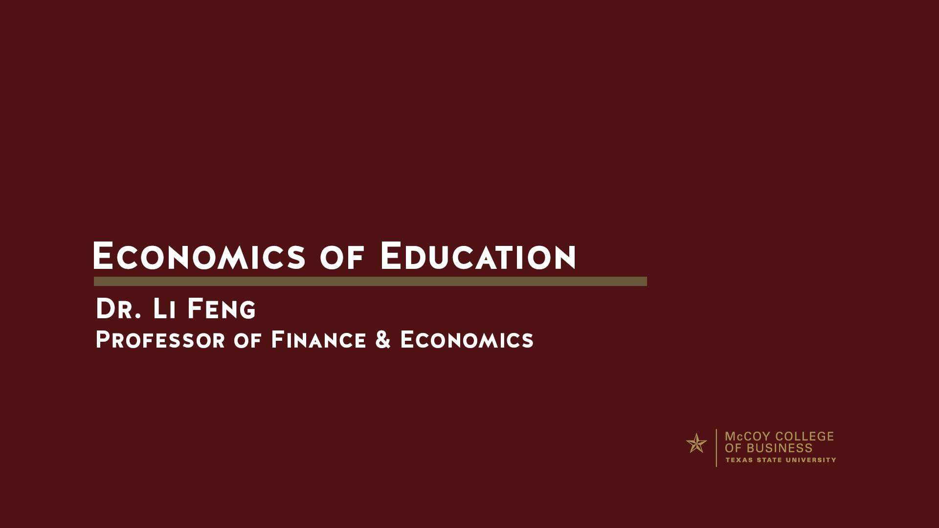 Dr. Li Feng discusses her research on the economics of education
