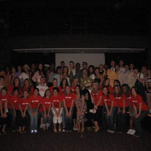 Group photo of all the student/models and workers at the FM Fashion Show 2006.
