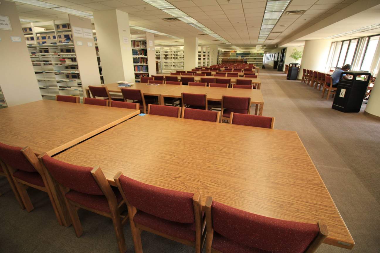 Photo of tables in ALkek Library