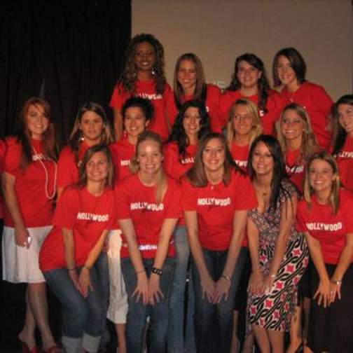 Group photo of all the female student/models at the FM Fashion Show 2006.