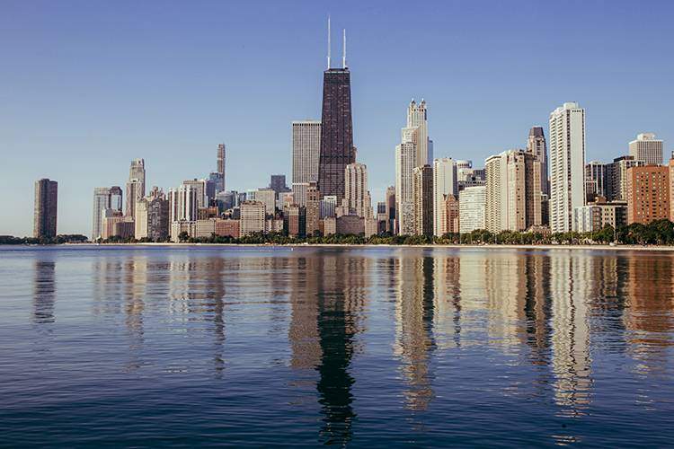 Chicago skyline as seen from the lake.