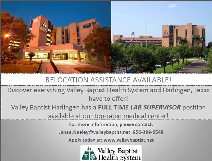 Valley Baptist  - Lab Supervisor