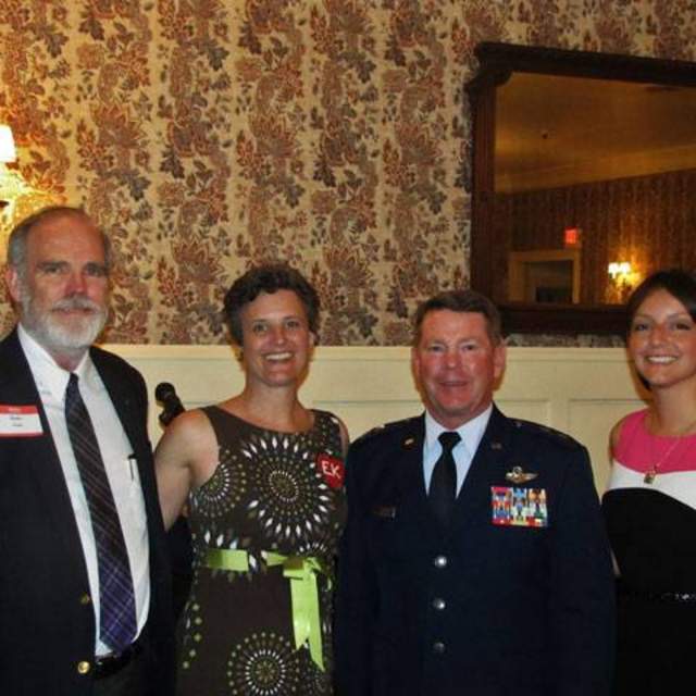 Major General John Nichols (2nd from right) with Centex ASPA President Jackie Rogers (far right) with Centex ASPA Board Member Ruben Leslie(far left) and Travis County Commissioner Sarah Eckhardt (2nd from left).