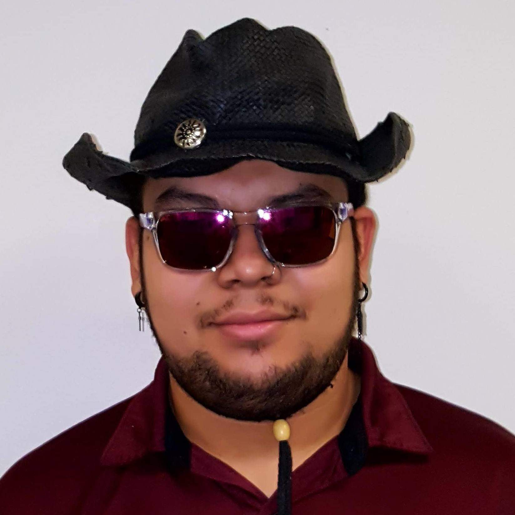 student photo with hat & glasses