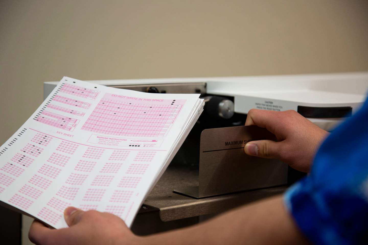Feeding scantron forms to a Scanner