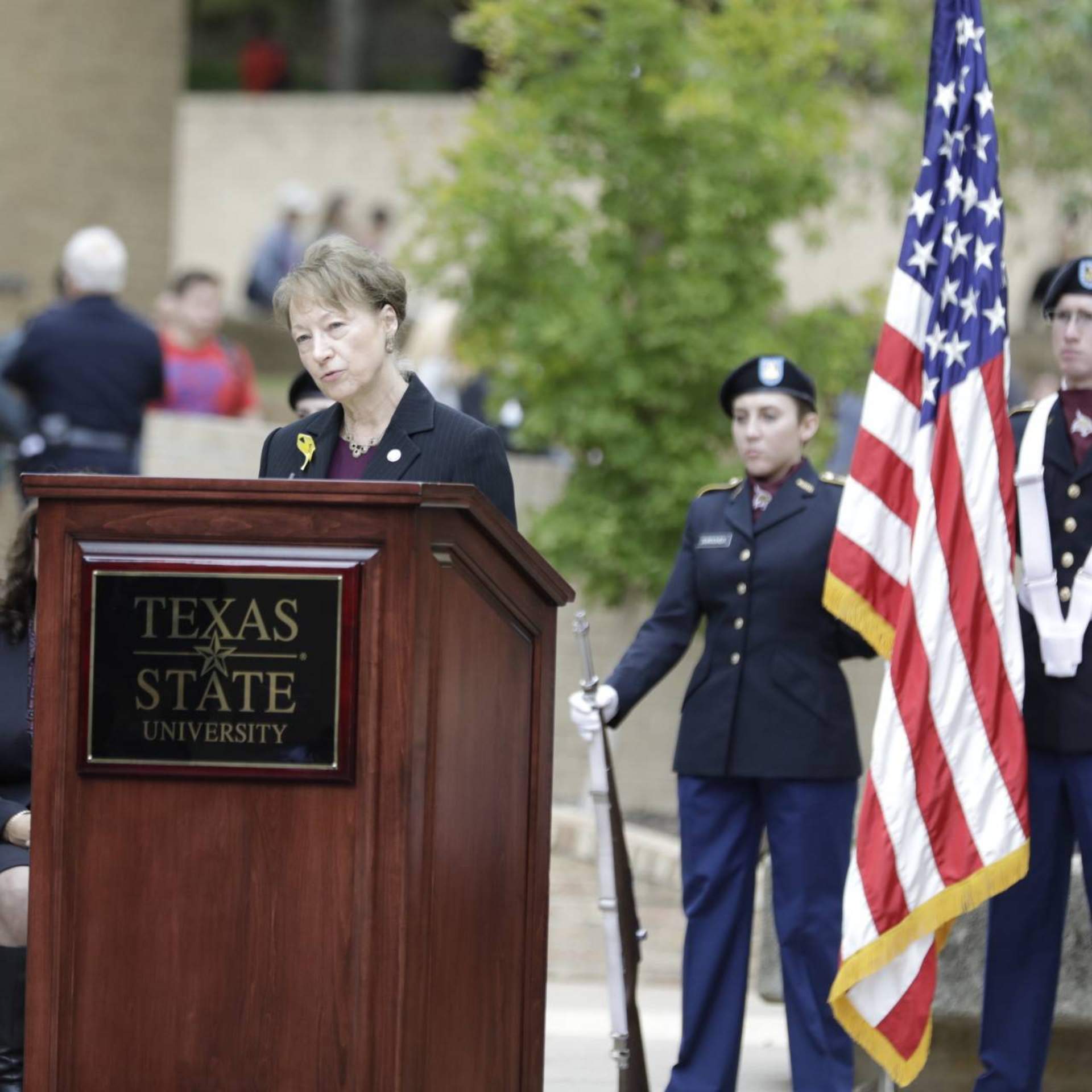 President Trauth speaks at Veterans Day event