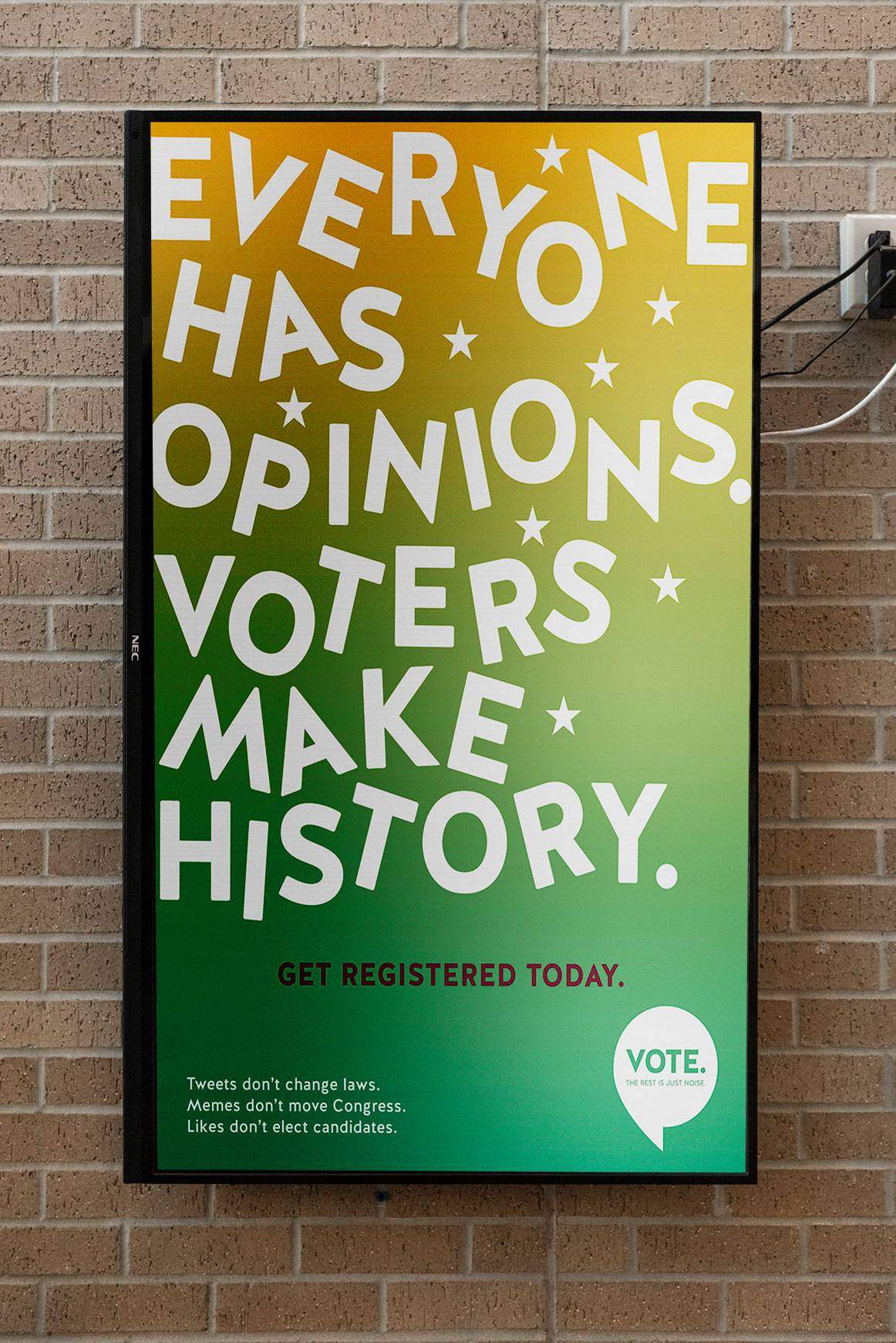 Vote campaign poster displayer on a digital sign 2
