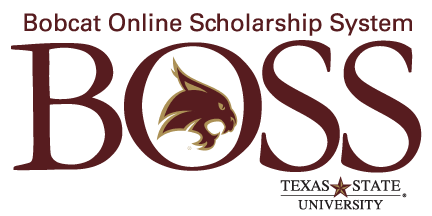 Logo reads BOSS - Bobcat Online Scholarship System