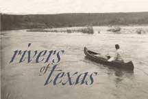 Photograph: Rivers of Texas with image of John Graves in canoe