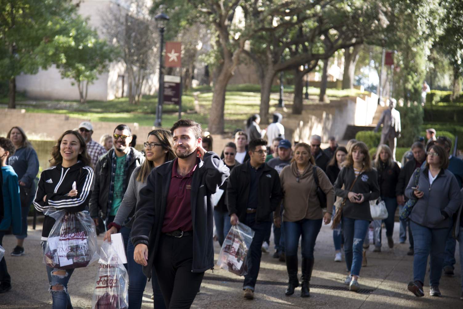 a large group tour at texas state