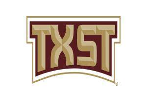 A stretched TXST logo