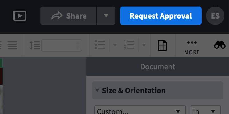Blue button labeled "Request Approval"