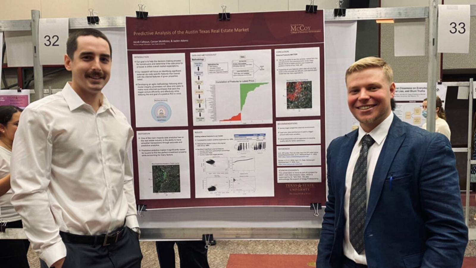 College students with research poster at Undergraduate Research Conference and Thesis Forum