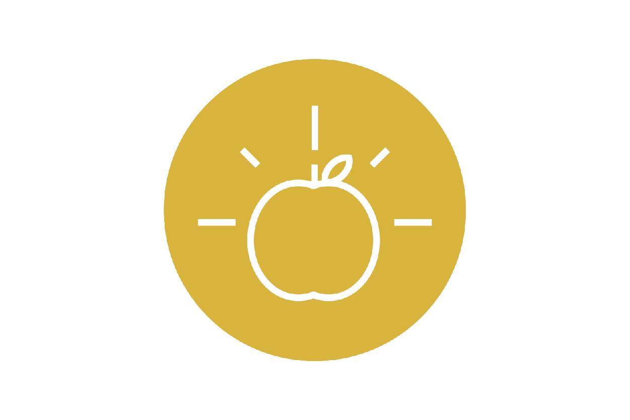 yellow environment icon, an apple