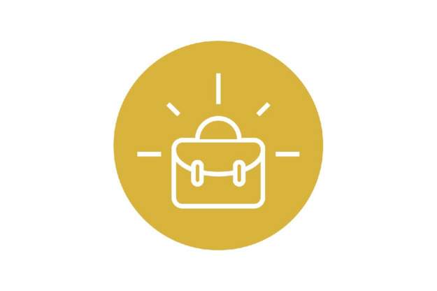yellow occupation icon, a briefcase