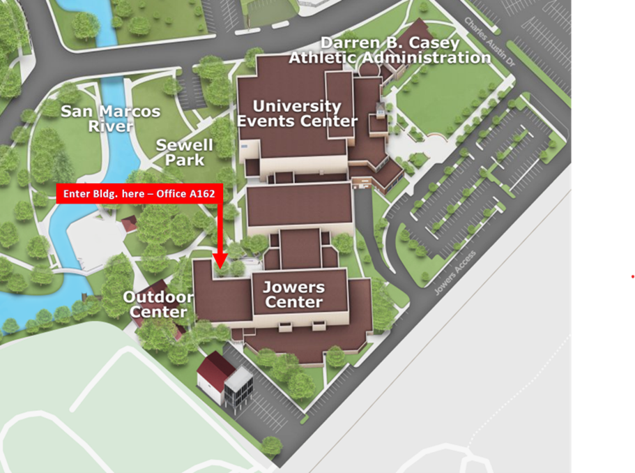 Map to Jowers from LBJ Student Center