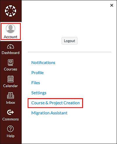 account and course creation