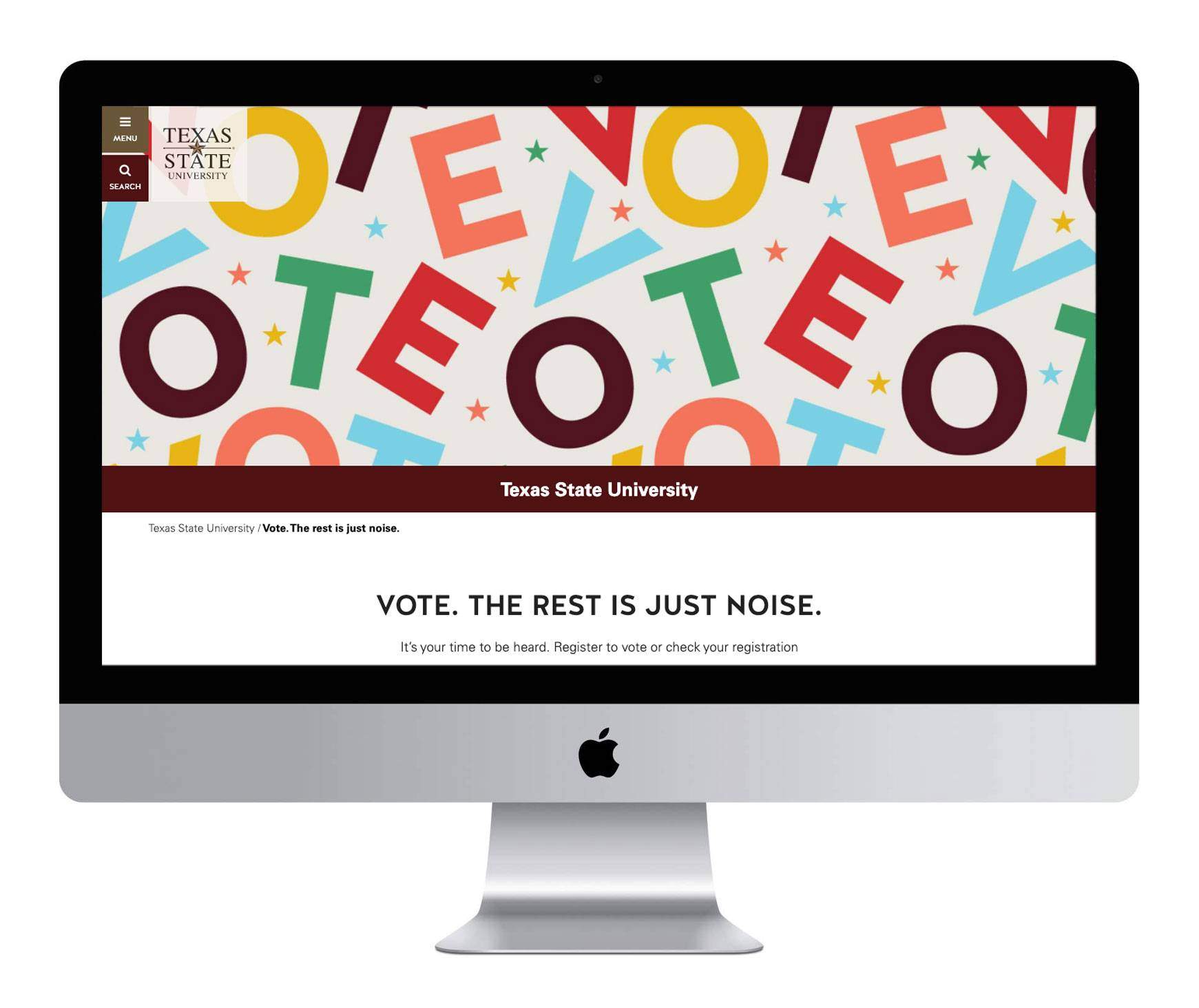 Vote campaign Texas State home page