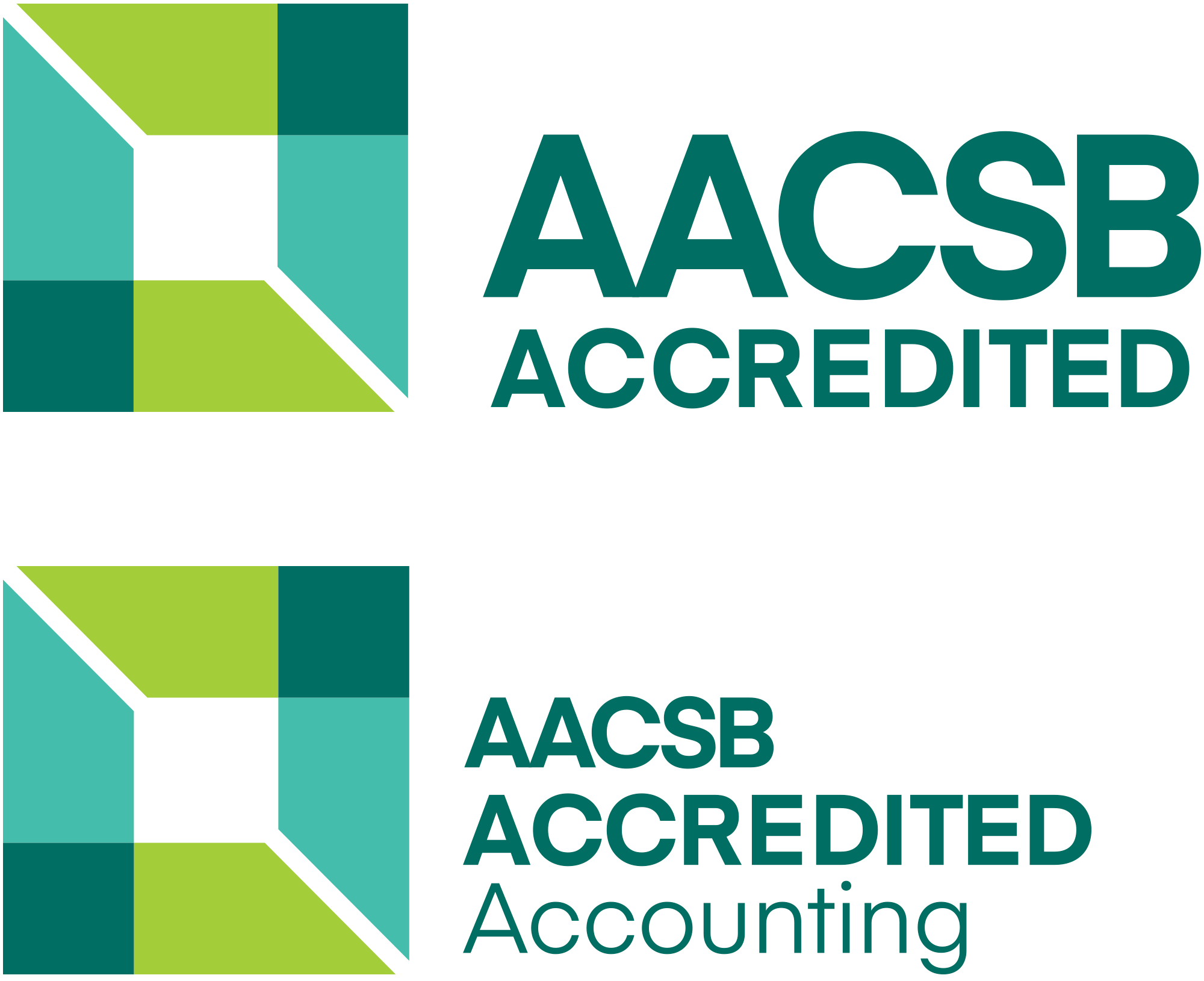 AACSB accreditation logos for business and accounting
