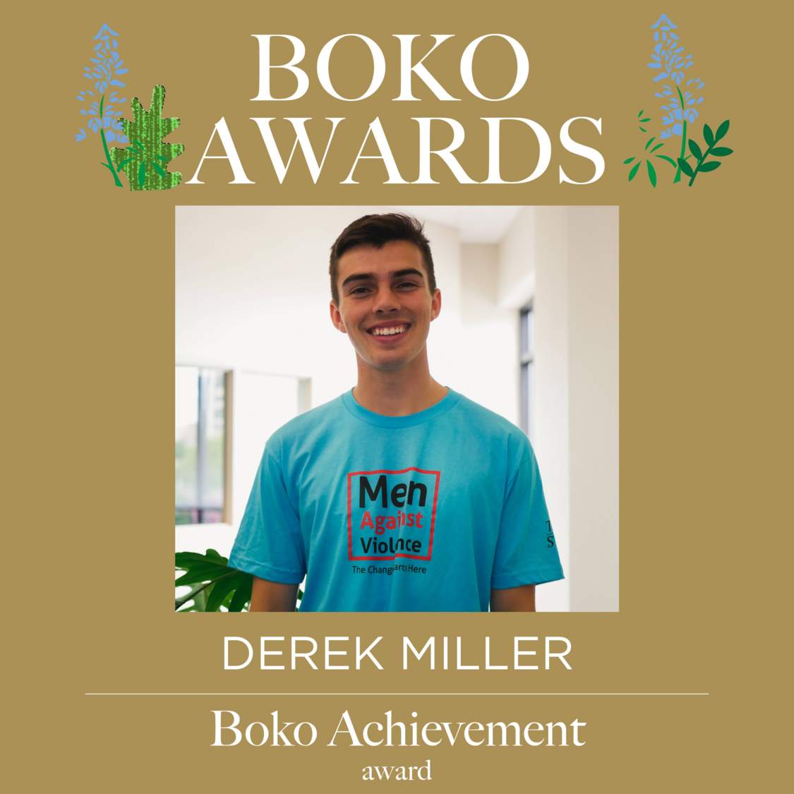 Picture of text displaying that Derek Miller won the Boko Lifetime Achievement award.