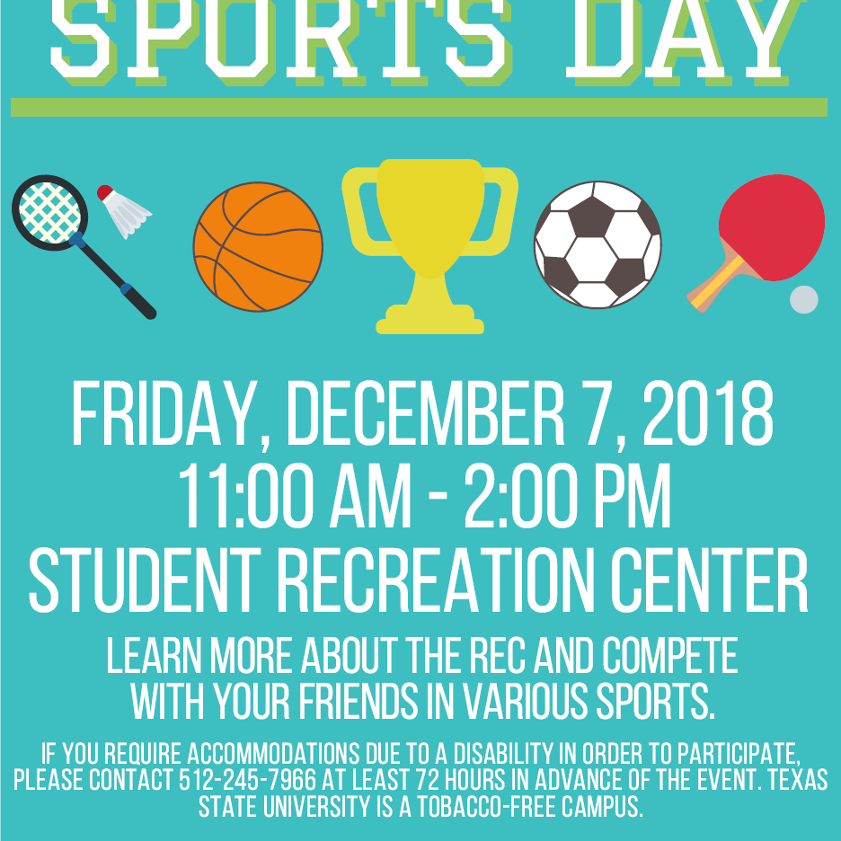 Fall 2018 Sports Day Flyer