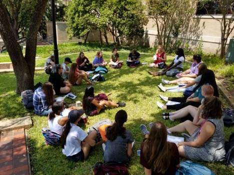 Texas State Honors College course takes place outside