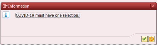 Error Message if no selection entered
