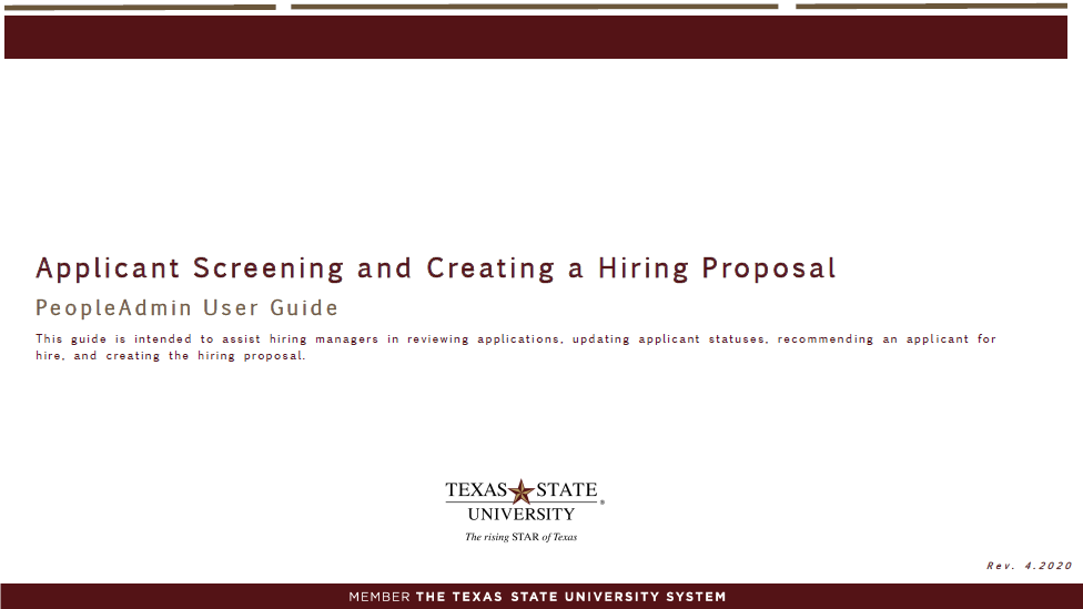 screening and creating a hiring proposal 